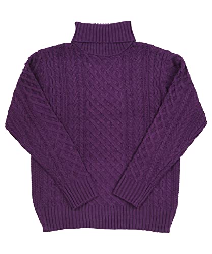JIGGYS SHOP セーター メンズ ニット タートルネック ケーブル編み 厚手 長袖 防寒 ボーダー 2021年版 M パープル